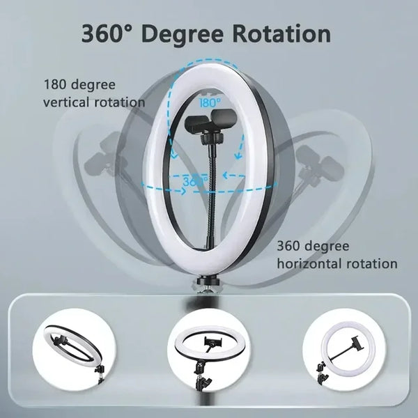12" LED Ring Light – Adjustable Brightness & Color Modes