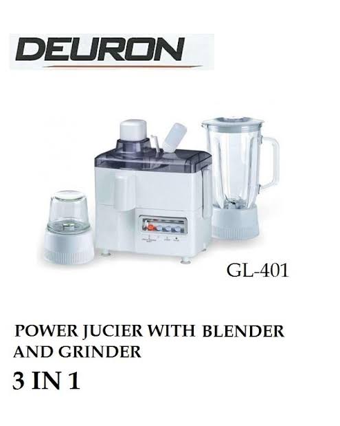 Deuron GL-401 3-in-1 Power Juicer with Blender & Grinder